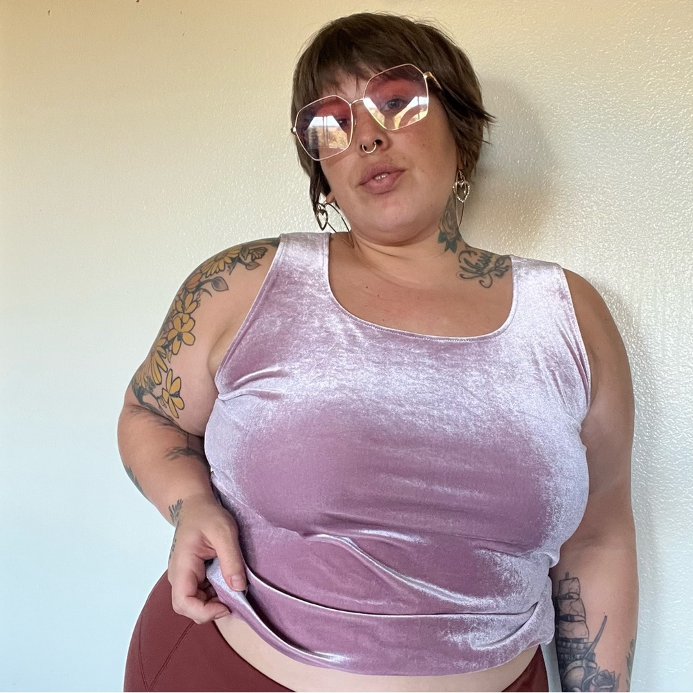 Vintage Pink Velvet New York & Co Sleeveless Top Tank Top